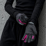 Gants Moto Femme Rose S-Line BURN — vue portée guidon