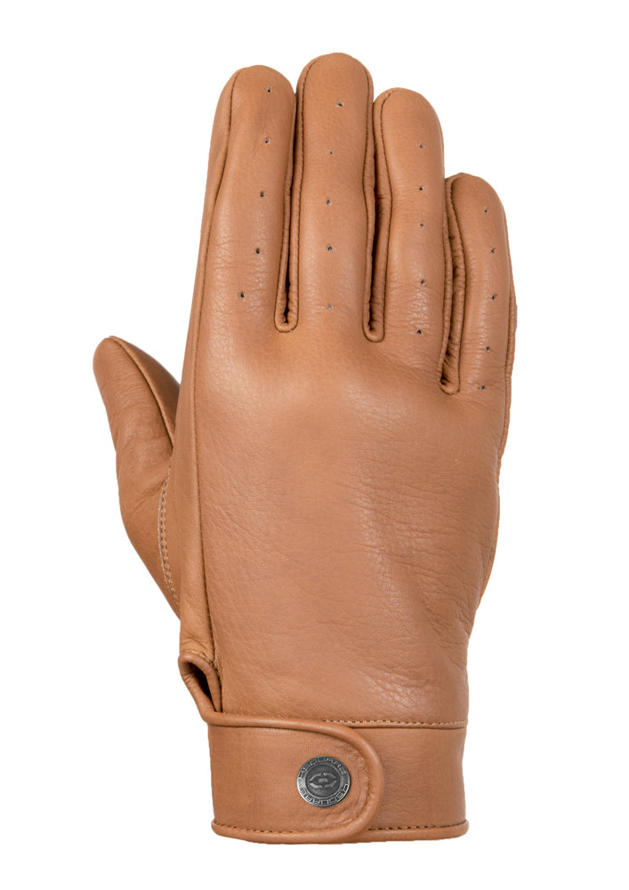 Gants Moto Femme Cuir Cognac — Perforés, Écran Tactile