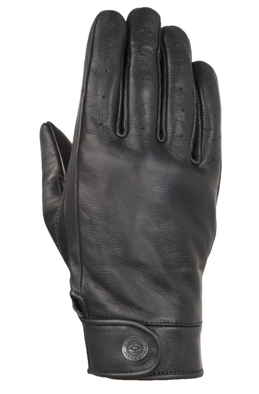 Gants Moto Cuir Perforé Homme Noir — Été, Tactiles CE