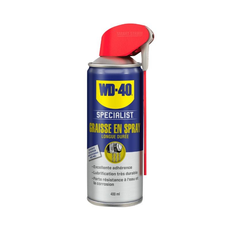 GRAISSE EN SPRAY WD - 40 SPECIALIST LONGUE DUREE (AEROSOL 400 ml) - LE PRATIQUE DU MOTARD