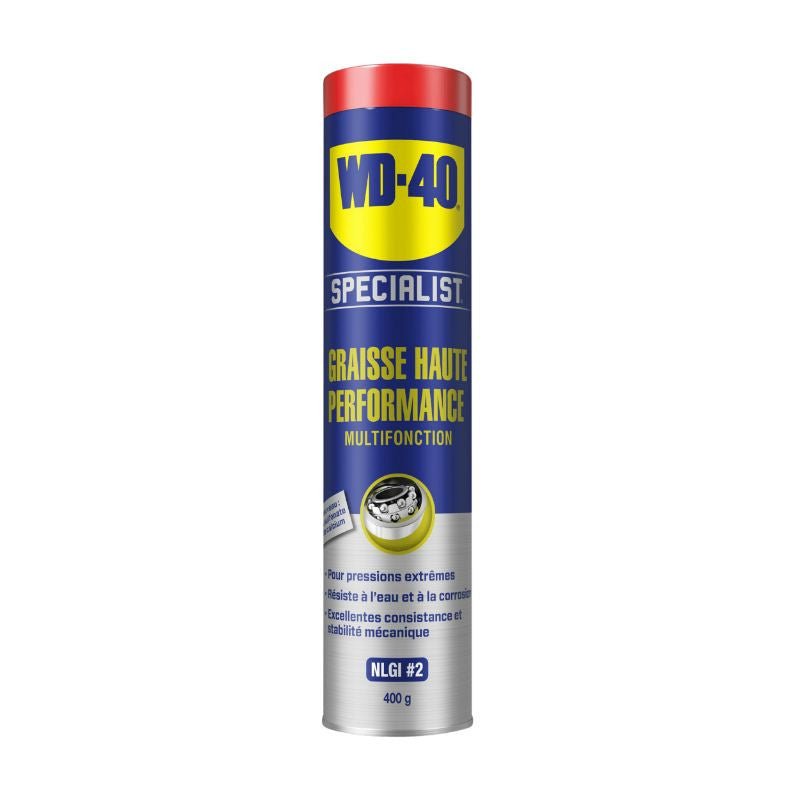 GRAISSE HAUTE PERFORMANCE WD - 40 SPECIALIST MULTIFONCTION (CARTOUCHE 400 g) - LE PRATIQUE DU MOTARD