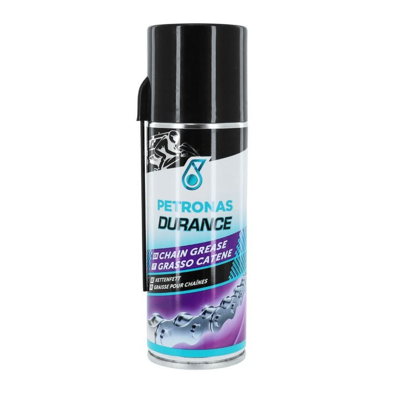 GRAISSE A CHAINE MOTO PETRONAS DURANCE HAUTE PERFORMANCE AU TEFLON (AEROSOL 200ml) - LE PRATIQUE DU MOTARD