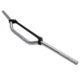 Guidon 50 a boite replay cross alu diam 22,2mm l810mm h105mm avec barre de renfort argent