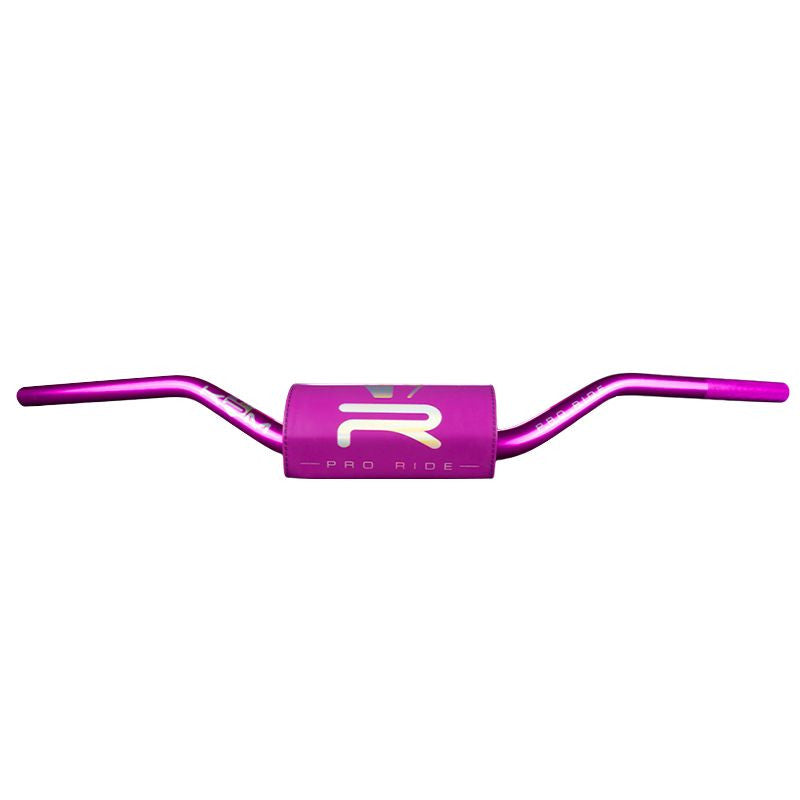 Guidon 50 a boite krm pro ride oversize diam 28,6mm alu full rose avec mousse rose logo holographique - LE PRATIQUE DU MOTARD