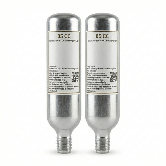 Cartouche CO2 60g pour Gilet Airbag Moto - Filetage 5/8 (85CC) - LE PRATIQUE DU MOTARD