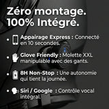 Casque Moto Bluetooth Intégré Modulable - Eight™ Noir (Norme ECE 22-06)