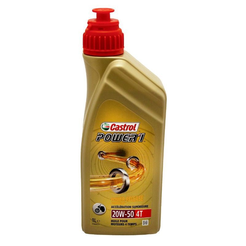 HUILE MOTEUR 4 TEMPS CASTROL POWER 1 4T 20W50 (1 L) SEMI - SYNTHETIQUE - RECOMMANDATION HARLEY DAVIDSON - LE PRATIQUE DU MOTARD