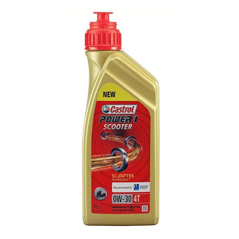 HUILE MOTEUR 4 TEMPS CASTROL POWER 1 SCOOTER 4T 0W30 (1 L) 100% SYNTHETIQUE - LE PRATIQUE DU MOTARD