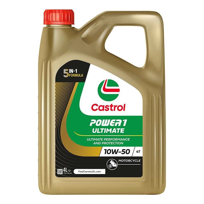 HUILE MOTEUR 4 TEMPS CASTROL POWER 1 ULTIMATE 4T 10W50 (4 L) - LE PRATIQUE DU MOTARD