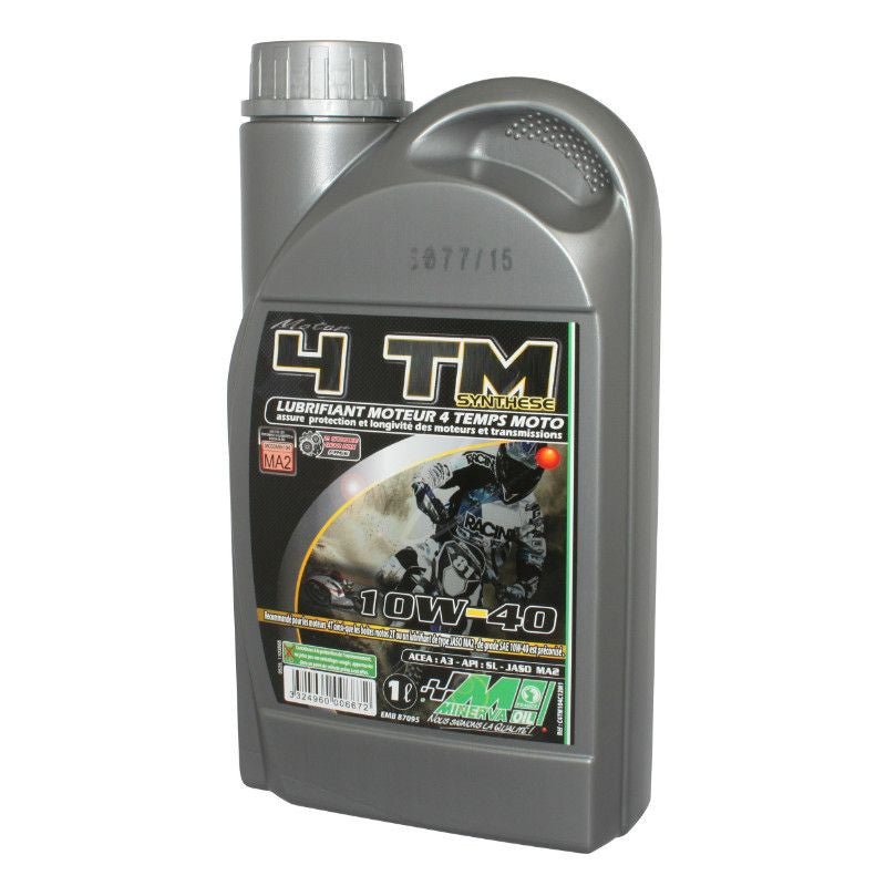 HUILE MOTEUR 4 TEMPS MINERVA MAXISCOOTER/MOTO 4TM SYNTHESE 10W40 (1L) (100% MADE IN FRANCE) - LE PRATIQUE DU MOTARD