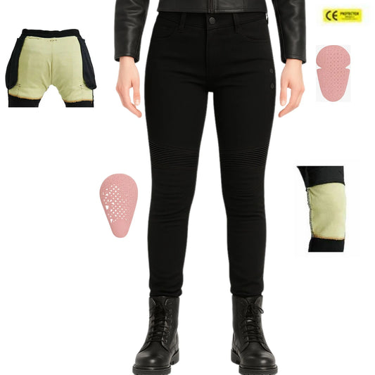 Pantalon Moto Femme Kevlar & Imperméable | RIDERIA™ - LE PRATIQUE DU MOTARD