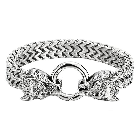 Wolf head bikers bracelets
