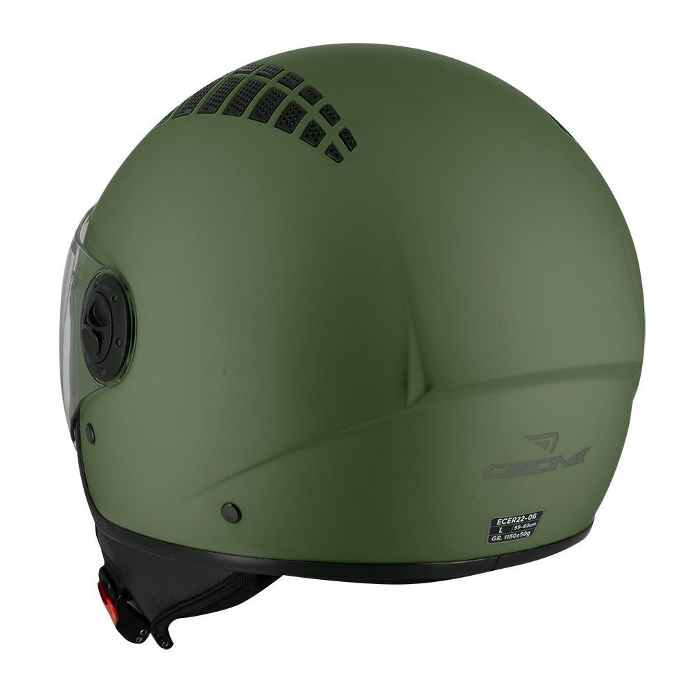 Casque Jet Vert Armée CITIZEN — Homologué ECE R22 - 06 - LE PRATIQUE DU MOTARD