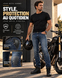Jean Moto Homme Homologué AA — Coques Genoux et Hanches Incluses | ASFALT™