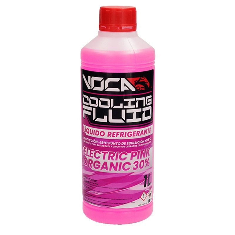 LIQUIDE DE REFROIDISSEMENT VOCA COOLING FLUID POINT CONGELATION - 18°C POINT D'EBULLITION +129° (ROSE ELECTRIQUE) (1L) - LE PRATIQUE DU MOTARD