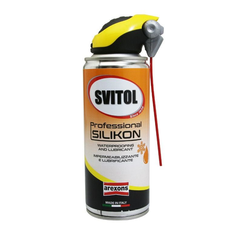 LUBRIFIANT AREXONS SVITOL SILICONE IMPERMEABILISANT PROTECTEUR - 40°C A +260°C (SPRAY 400ml) - LE PRATIQUE DU MOTARD