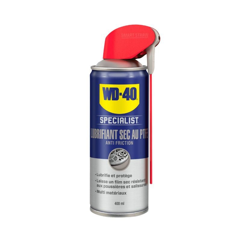 LUBRIFIANT SEC AU PTFE WD - 40 SPECIALIST ANTI FRICTION (AEROSOL 400 ml) - LE PRATIQUE DU MOTARD