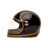 Casque Moto Vintage Intégral | MARKO Noir Brillant & Or - LE PRATIQUE DU MOTARD