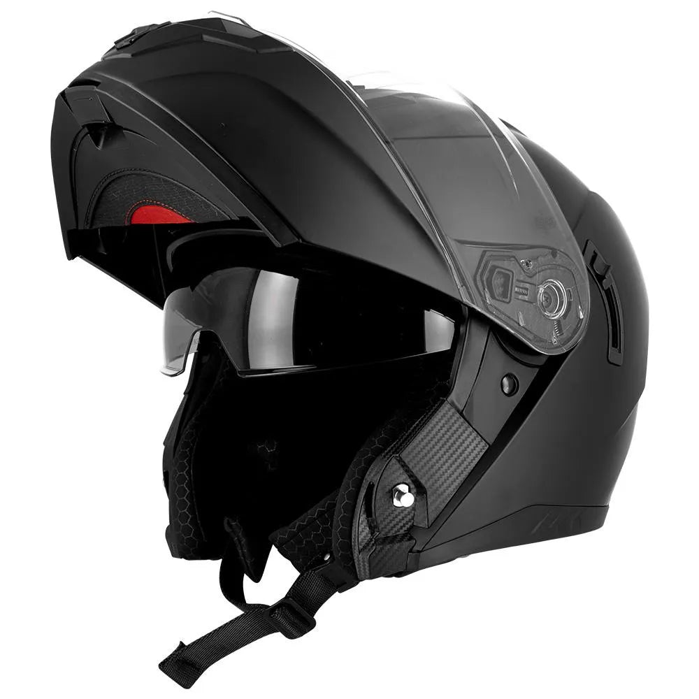 Casque Moto Modulable Noir Mat avec Écran Solaire Intégré – Homologué ECE - LE PRATIQUE DU MOTARD