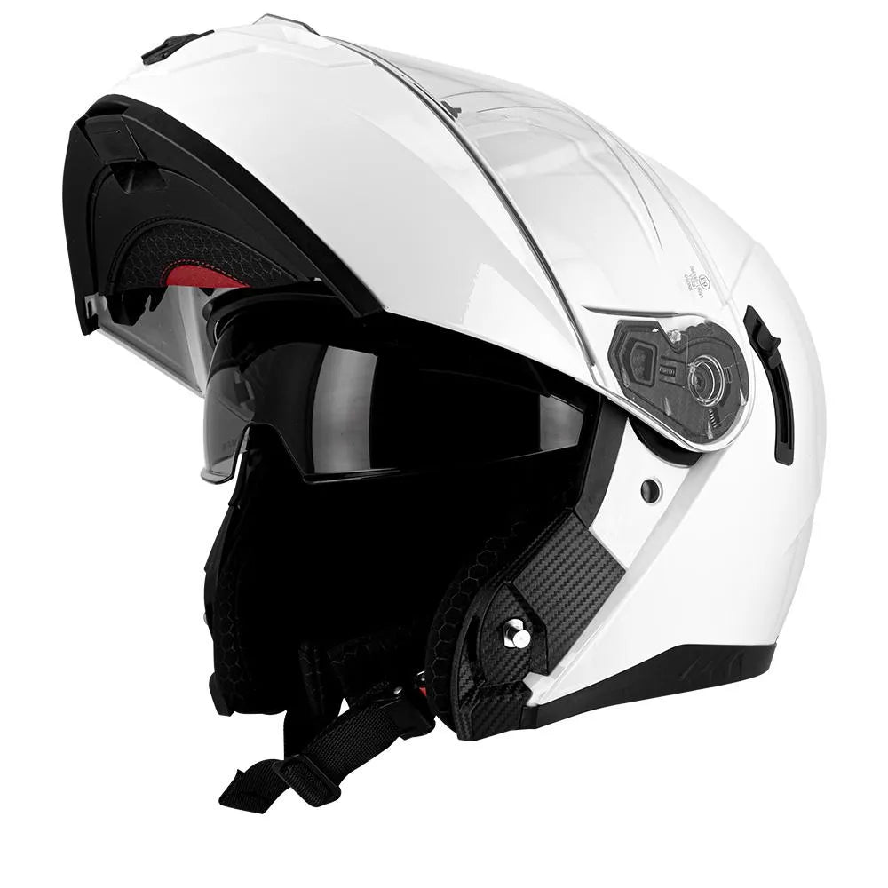 Casque Moto Modulable avec Écran Solaire – Blanc & Homologué ECE - LE PRATIQUE DU MOTARD