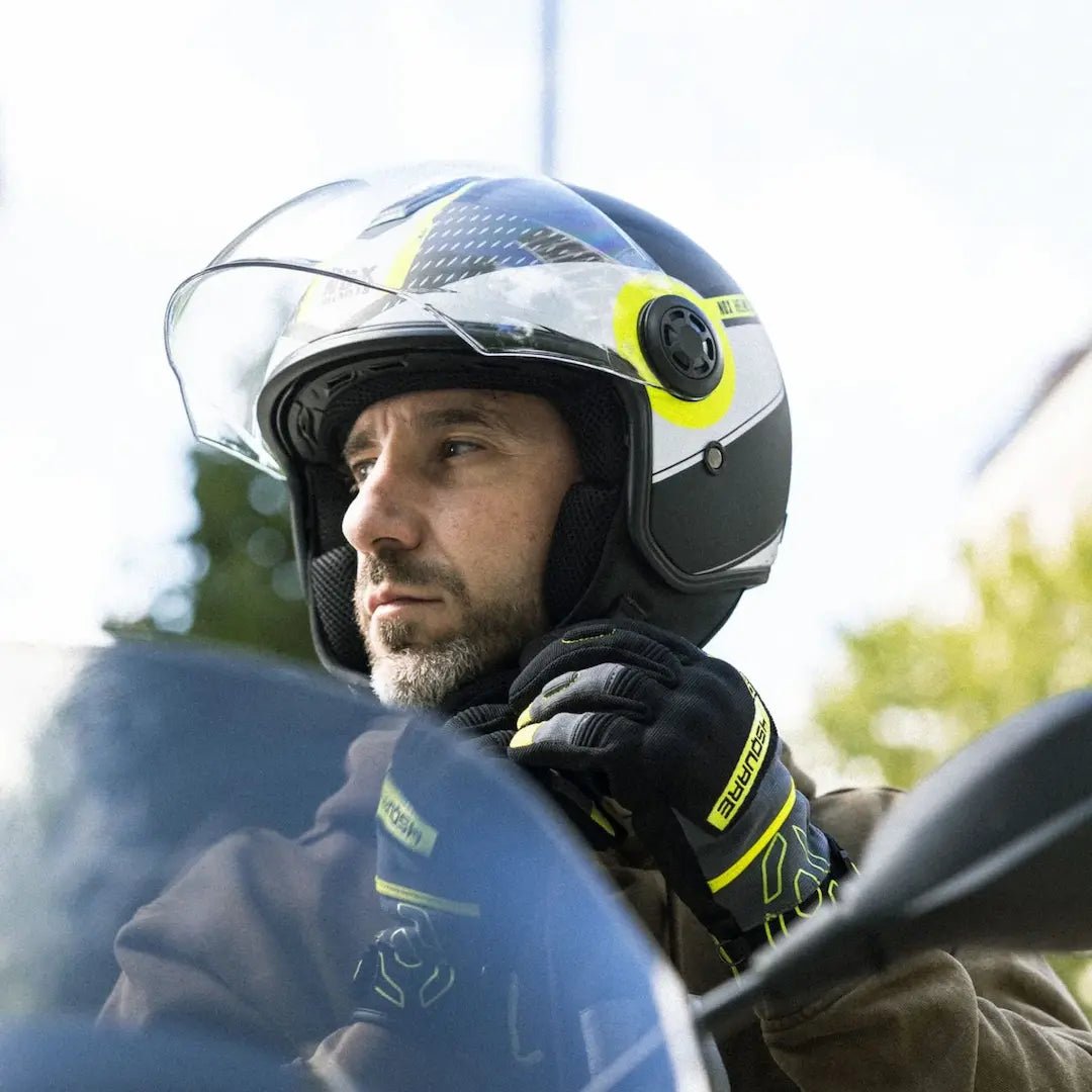 Casque Moto Jet N182 Round Noir Mat Jaune Fluo | NOX - LE PRATIQUE DU MOTARD