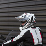 Casque Moto Cross N312 Track Blanc Rouge | NOX - LE PRATIQUE DU MOTARD