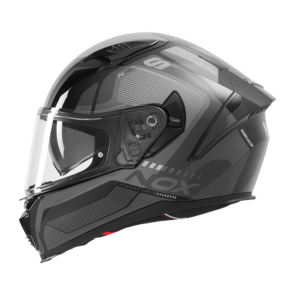 Casque Moto Intégral N402 Mentor Noir Argent | NOX - LE PRATIQUE DU MOTARD