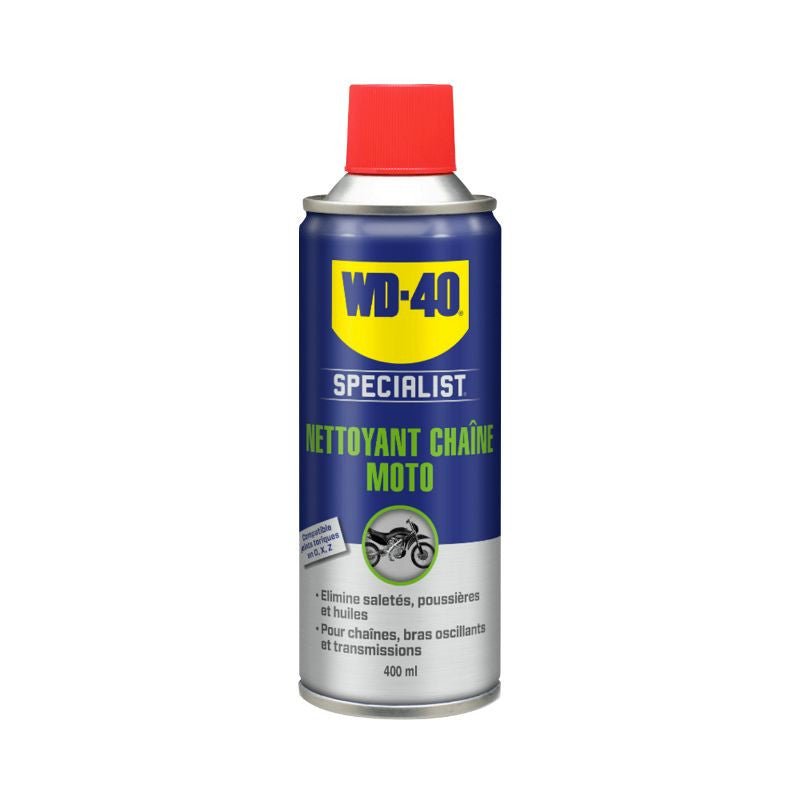 NETTOYANT CHAINE WD - 40 SPECIALIST MOTO (AEROSOL 400 ml) - LE PRATIQUE DU MOTARD