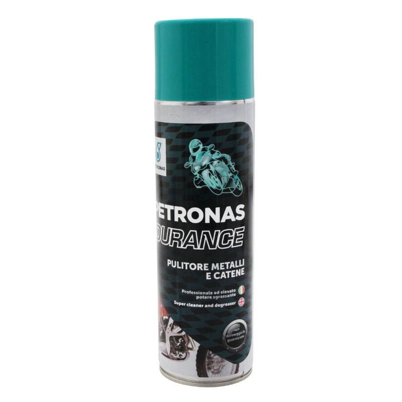 NETTOYANT/DEGRAISSANT CHAINE PETRONAS DURANCE AVEC OU SANS JOINT TORIQUE (AEROSOL 500 ml) - LE PRATIQUE DU MOTARD