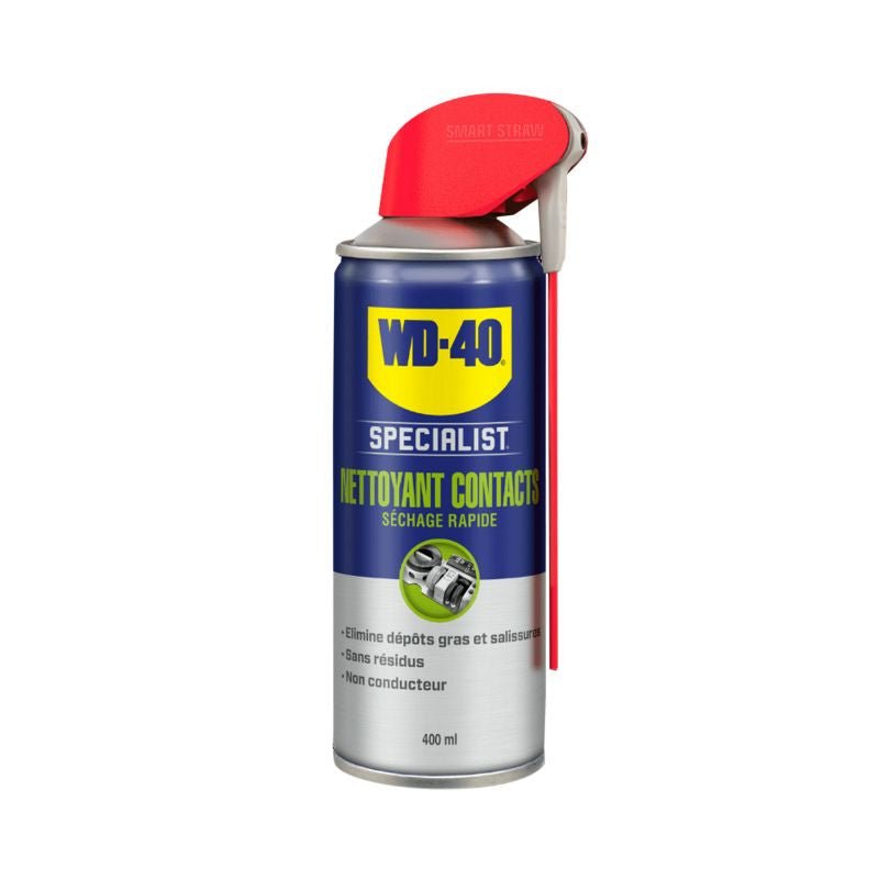 NETTOYANT CONTACTS WD - 40 SPECIALIST SECHAGE RAPIDE (AEROSOL 400 ml) - LE PRATIQUE DU MOTARD