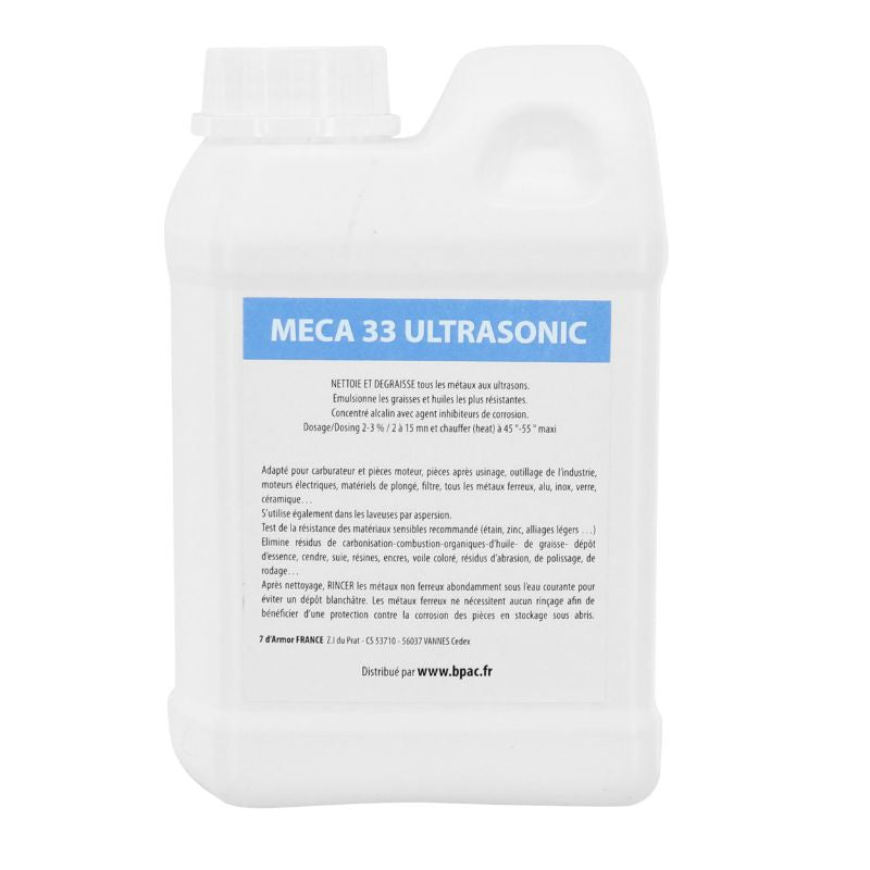 DETERGENT NETTOYEUR/BAC ULTRASONS PROFESSIONNEL MECA33 1L (PIECES MOTOS ET PIECES VELOS) (DILUTION 2%)