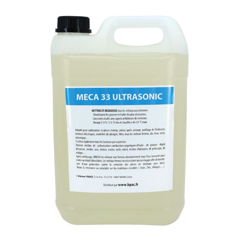 DETERGENT NETTOYEUR/BAC ULTRASONS PROFESSIONNEL MECA33 5L (PIECES MOTOS ET PIECES VELOS) (DILUTION 2%) - LE PRATIQUE DU MOTARD