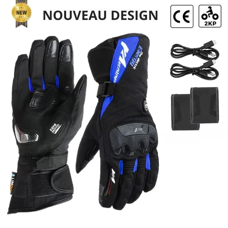 Gants de moto chauffant électriques imperméables - LE PRATIQUE DU MOTARD