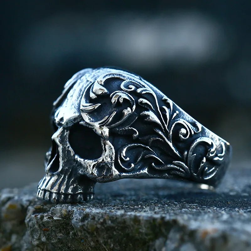 Bague Crâne Homme – Acier Inoxydable - LE PRATIQUE DU MOTARD