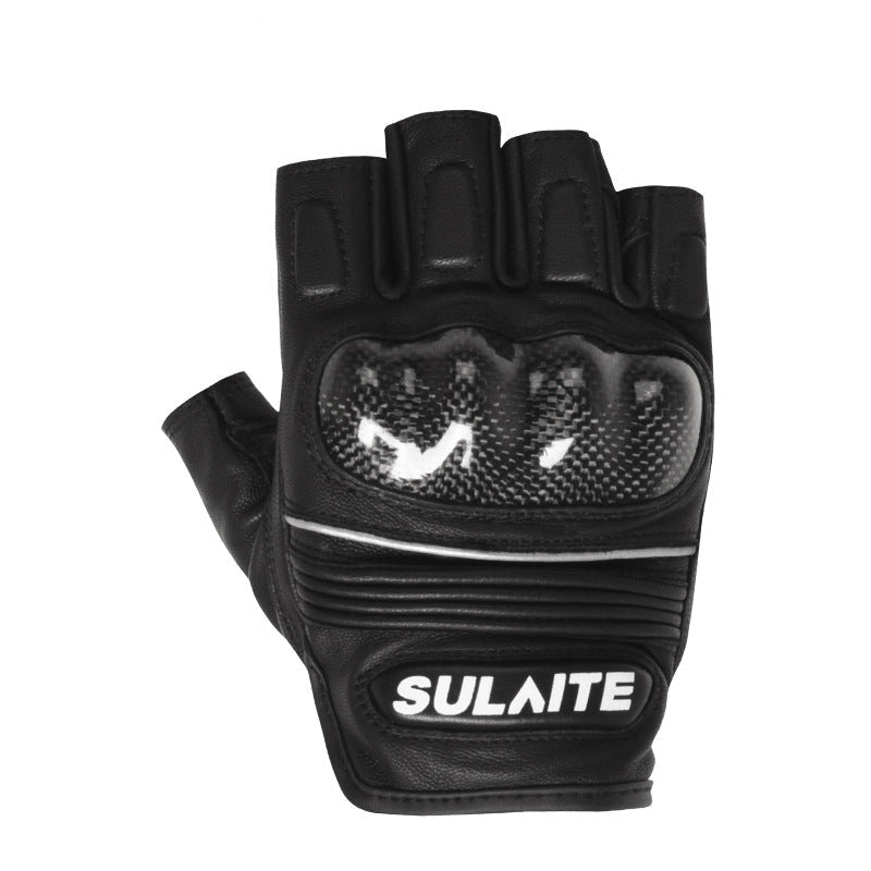 Gants Moto Mitaine Cuir | Coque Carbone 3D & Grip Pro - LE PRATIQUE DU MOTARD