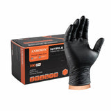 Gants Nitrile Noir ultra résistant – 8 Mil, Texture Diamant, Jetables