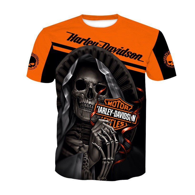 T-Shirt Motard Harley Skull Rider - LE PRATIQUE DU MOTARD