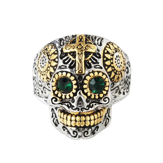 Bague Crâne mexicain Titan – L'emblème brut des hommes de caractère - LE PRATIQUE DU MOTARD
