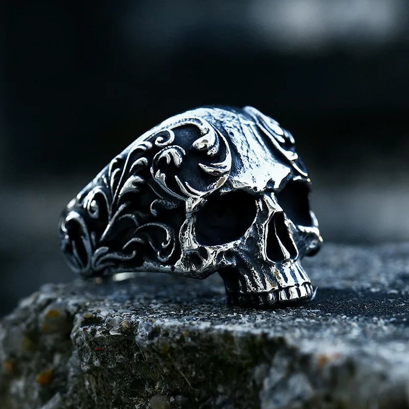 Bague Crâne Homme – Acier Inoxydable - LE PRATIQUE DU MOTARD