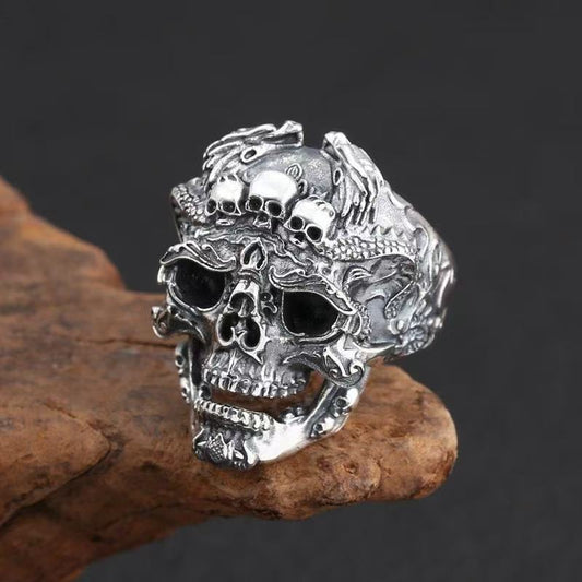 Bague en acier - Tête de mort - LE PRATIQUE DU MOTARD