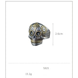 Bague Tête de Mort Argent 925 - Chevalière Motard Biker Homme - LE PRATIQUE DU MOTARD