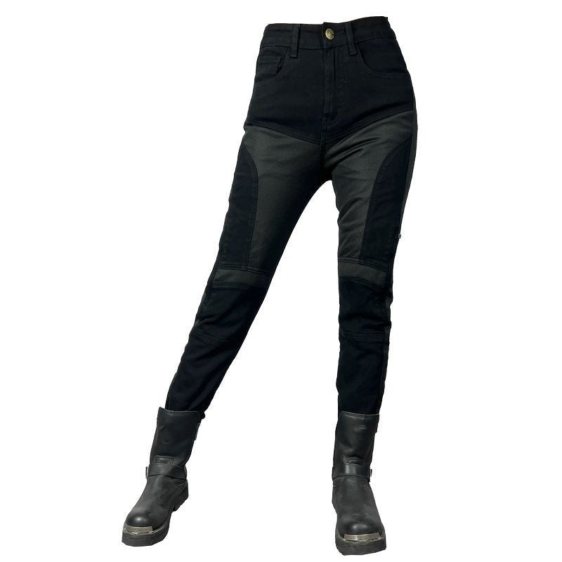 Pantalon moto femme été - VELOZA™ Noir - LE PRATIQUE DU MOTARD