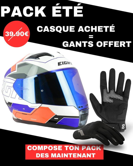 Pack été : 1 Casque acheté = Gants OFFERT - LE PRATIQUE DU MOTARD