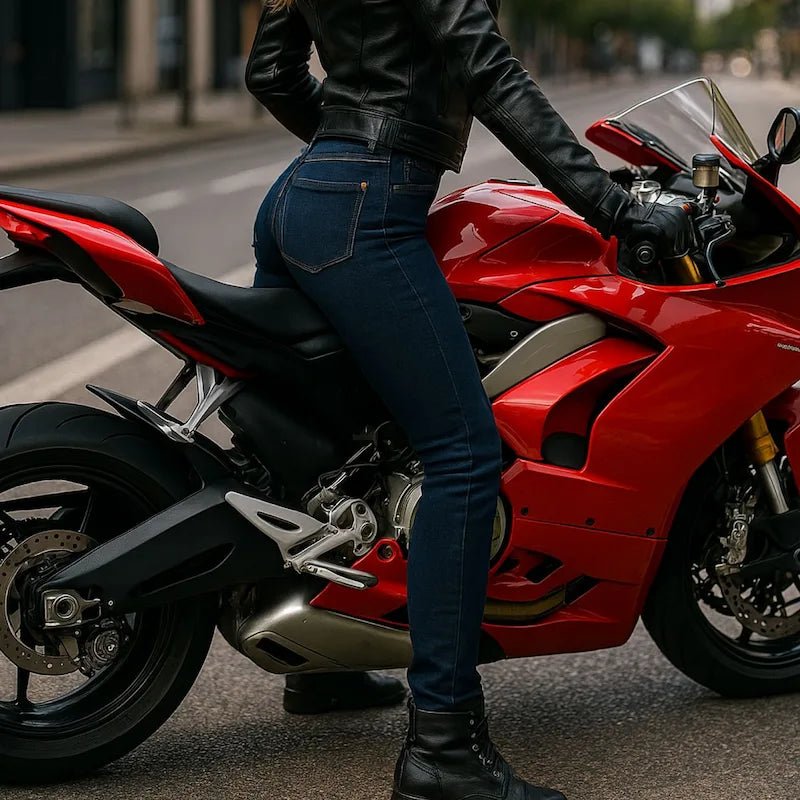 Jean Moto Femme homologué Lina™ - Roulez libre, restez féminine. - LE PRATIQUE DU MOTARD