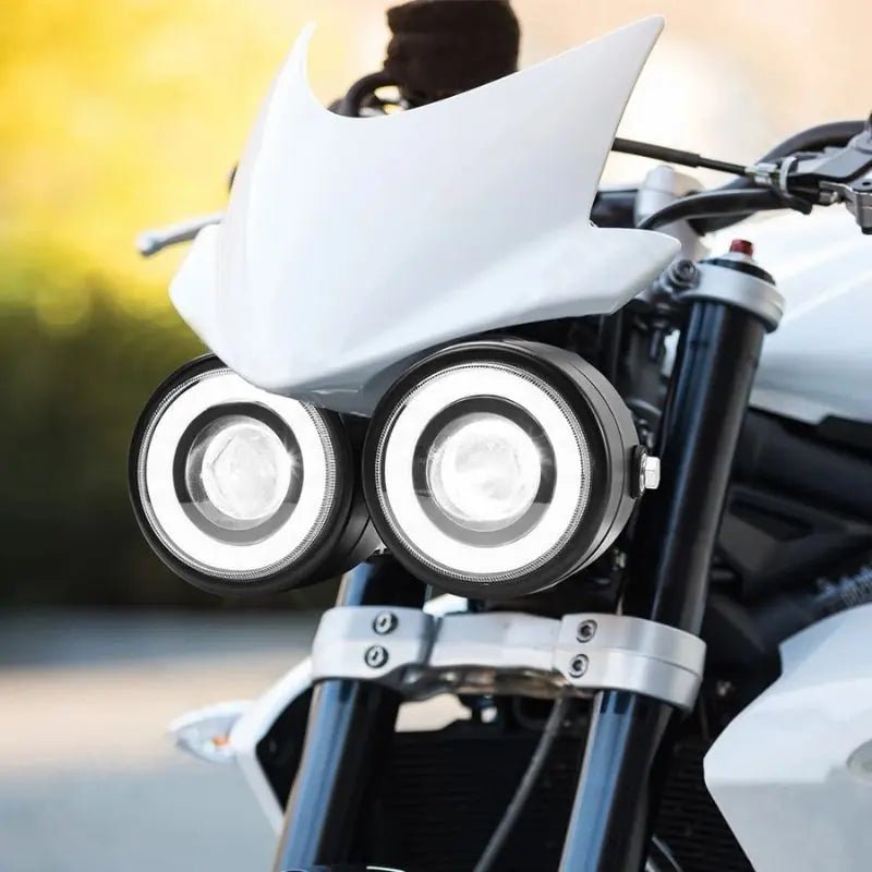 Phare double optique moto LED - LE PRATIQUE DU MOTARD