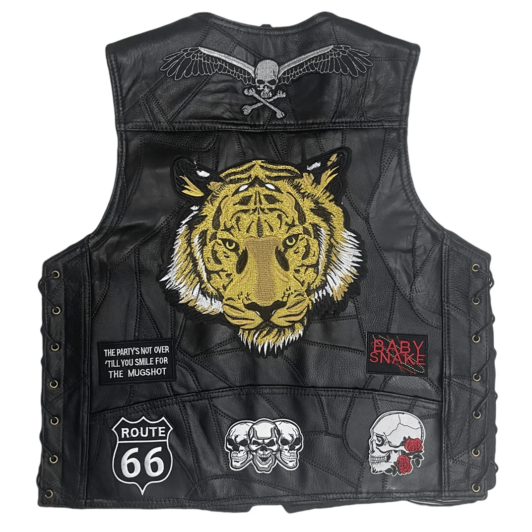 Gilet biker cuir homme - Tiger Spirit - LE PRATIQUE DU MOTARD