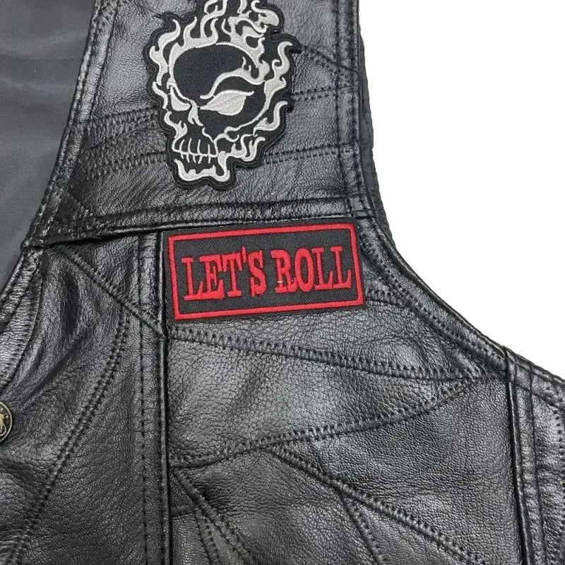 Gilet Cuir Biker Skull Calaveras - LE PRATIQUE DU MOTARD