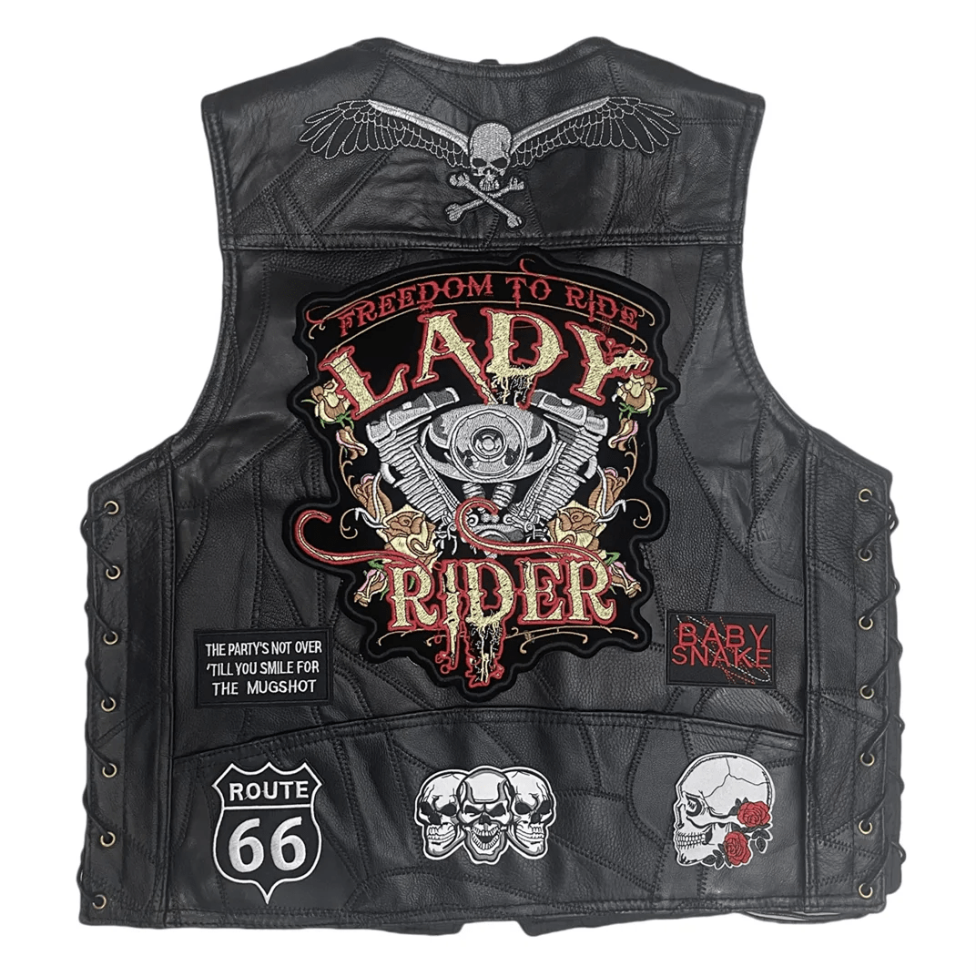 Gilet cuir femme biker - Lady Rider - LE PRATIQUE DU MOTARD