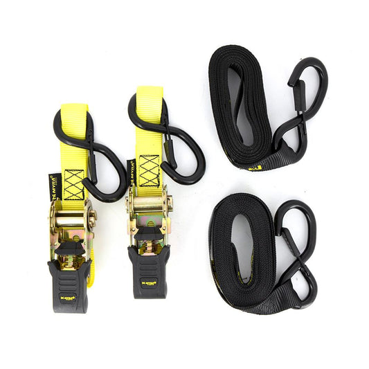 Kit Sangles avec Cliquets - 4.50 Mètres Résistance 680 Kg - LE PRATIQUE DU MOTARD