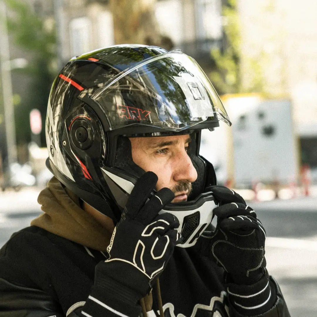 Casque Moto Modulable Spinner Ark Blanc Rouge Noir | NOX - LE PRATIQUE DU MOTARD